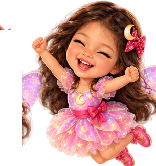 Faye the Moon Fairy celebrating