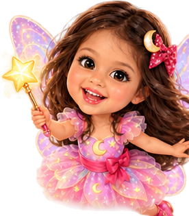 Faye the Moon Fairy waving her star wand